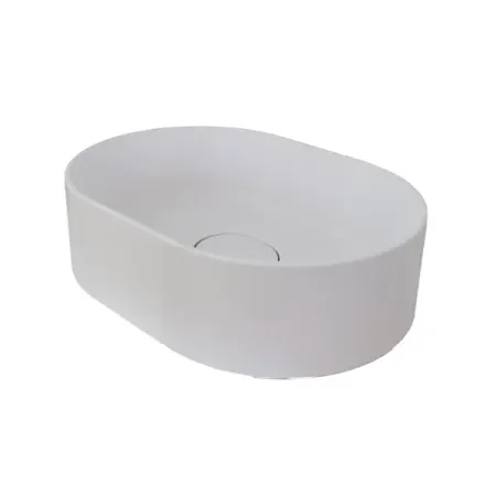 Раковина Mira Oval BM накладная 35 см литьевой мрамор цвет белый матовый