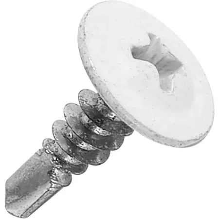 Саморезы по металлу с пресс-шайбой со сверлом оцинкованные RAL 9003 4.2x13 320 шт.