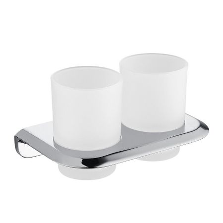 Стакан для ванной Abber Nord с держателем двойной стекло матовый/металл хром (AA1557)