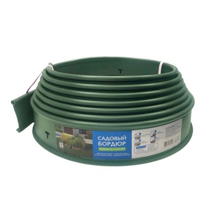 Бордюр пластиковый 10000х100х20 мм зеленый Gidrolica