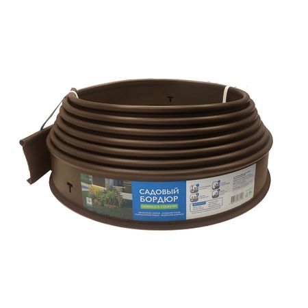 Бордюр пластиковый 10000х100х20 мм коричневый Gidrolica