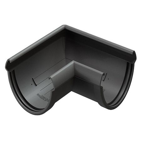 Угол желоба Docke Lux пластиковый d140 мм 90° графитовый серый RAL 7024