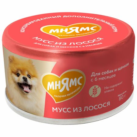 Еда Мнямс Мусс для собак и щенков старше 6 месяцев из лосося (80 г)
