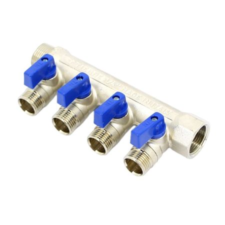 Коллектор Tiemme 3/4 ВР(г) х 4 выхода 1/2 НР(ш) ЕК х 3/4 НР(ш) с шаровыми кранами (1820049) впускной коллектор для audi a4 a5 a6 q5 q7 phaeton touareg tdi 059129712 ca 059129712 бс 059129712 059129711 bf 059129711 бр 059129711