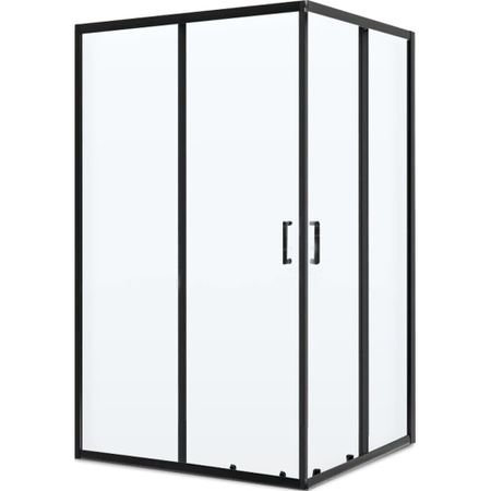 Душевой уголок BelBagno Uno черный 120х90х195 см прямоугольник стекло прозрачное 5 мм (UNO-195-AH-2-120/90-C-NERO)