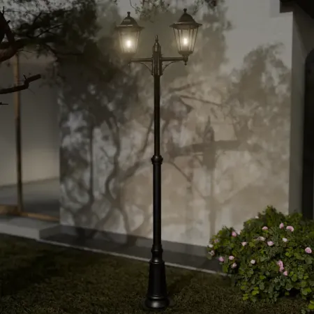 Светильник уличный напольный KREAFORTA Whillans 2 лампы 200 см цвет черный