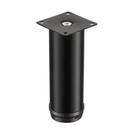 Ножка для мебели круглая ⌀50 мм 15 см черная нейлоновые петли для мебели 10 шт