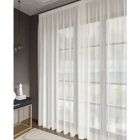 Тюль на ленте Ванесса 300x280 см полоски цвет бежевый шторы тюль aifish розовые