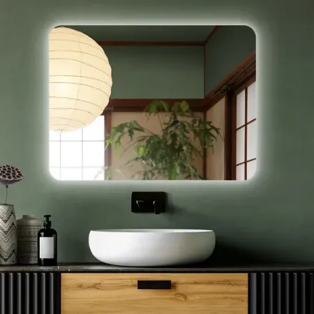 Зеркало для ванной Сингапур DSSN10080 с подсветкой сенсорное с подогревом 100x80 см