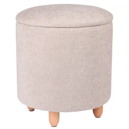 Пуф на ножках букле Альфа-1 бежевый 35x41.5 см