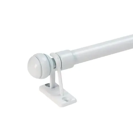Карниз однорядный Эскар раздвижной Сфера 80-120 см металл цвет белый