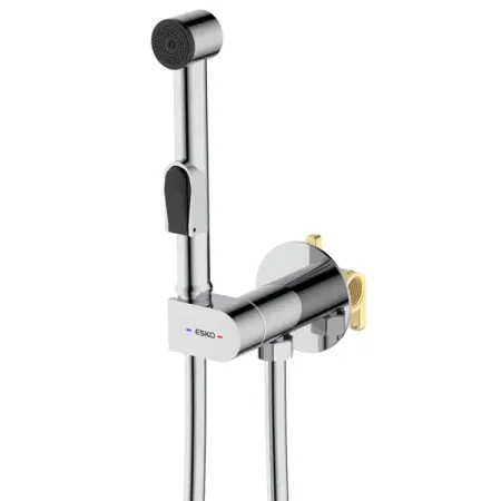 Гигиенический душ Esko Marburg со смесителем цвет хром миниатюрная статуя дьявола рыбки из латуни