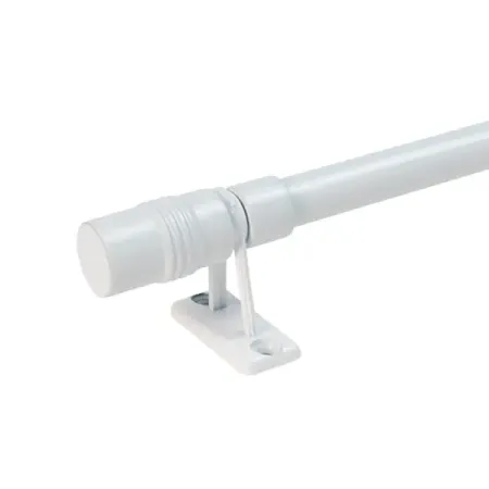 Карниз однорядный Эскар раздвижной Цилиндр 80-120 см металл цвет белый