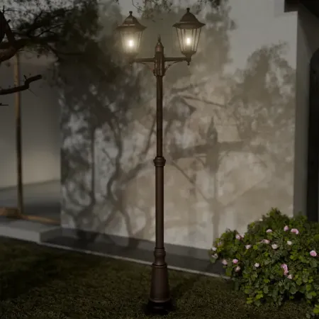 Светильник уличный напольный KREAFORTA Whillans 2 лампы 200 см цвет бронзовый