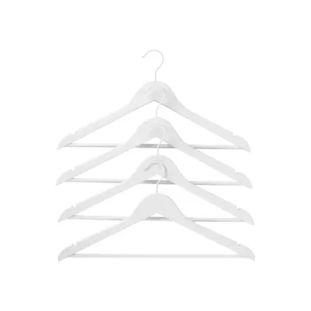 Плечики для одежды KONSENSA 44.5 см с покрытием soft touch дерево цвет белый 4 шт.