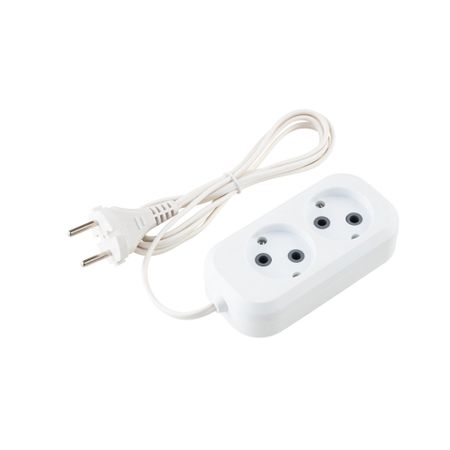 Удлинитель Düwi 2 розетки 1,5 м ШВВП 2х1 кв.мм 6 А 1,3 кВт белый (28615 8)