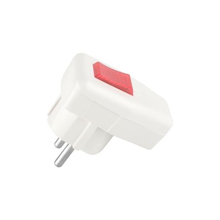 Вилка штепсельная Düwi с заземлением IP20 угловая белая