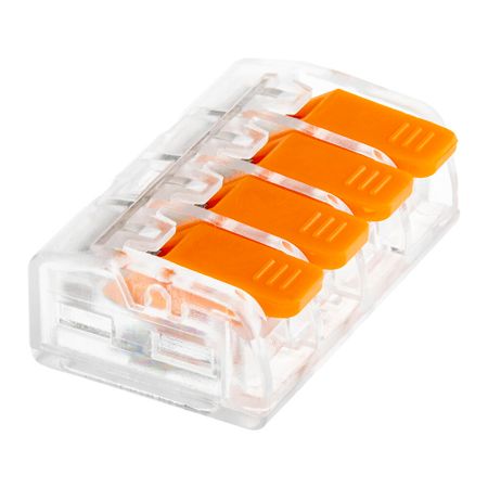 Клемма на 4 провода Duwi СМК 223-414 4 кв.мм с рычажками без пасты (5 шт.) (26614 3)