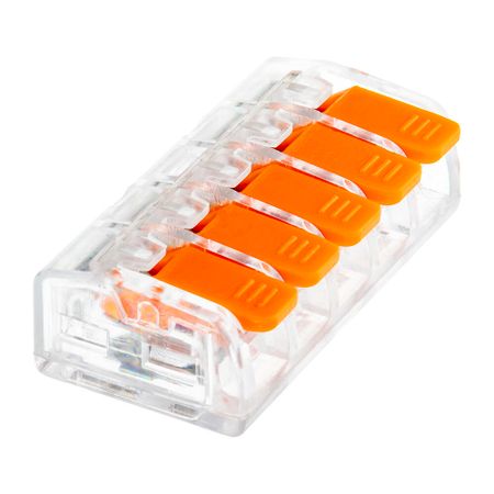 Клемма на 5 проводов Duwi СМК 223-415 0,5-4 кв.мм с рычажками без пасты (20 шт.) (26749 2)