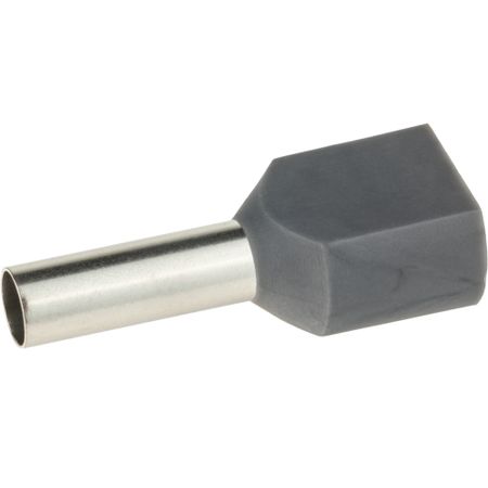 Наконечник штыревой втулочный изолированный Duwi 12 мм х 4 кв.мм двойной (25 шт.) кабельный рукав спиральная обмотка 8 мм серый