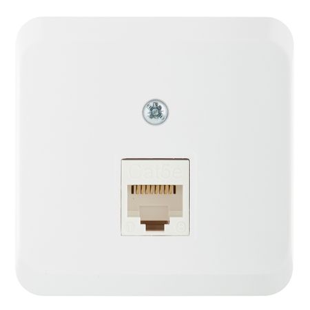 Розетка компьютерная Systeme Electric Этюд накладная белая (KOMA-001B)