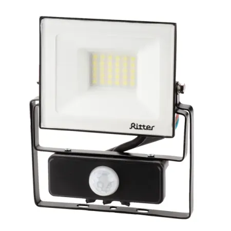 Прожектор LED Ritter Profi 53421 5 30 Вт 3000 Лм 180-240В с датчиком движения холодный белый свет 6500К IP65 черный фитолампа qnbdg 3000 вт