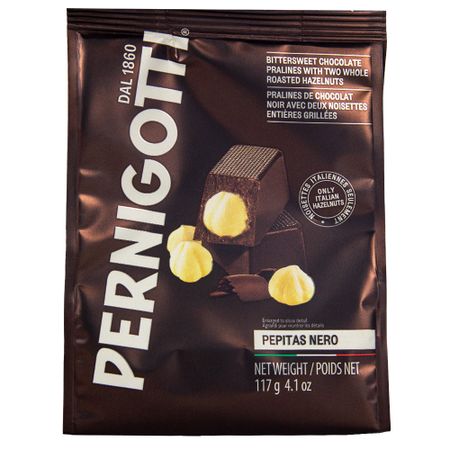 Конфеты из темного шоколада Pernigotti pepitas dark с цельным фундуком 117 г