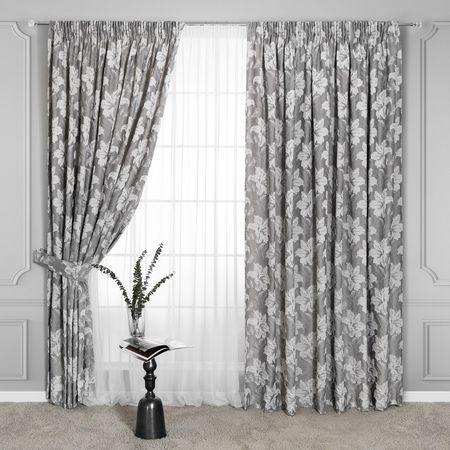 Комплект штор с подхватами Togas Бриали серый 260x275 см