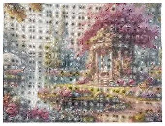 Алмазная мозаика. Классическая с подрамником, с полным заполнением. Волшебный сад 30х40, 30 цветов