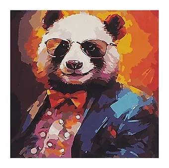 Холст с красками по номерам в коробке.