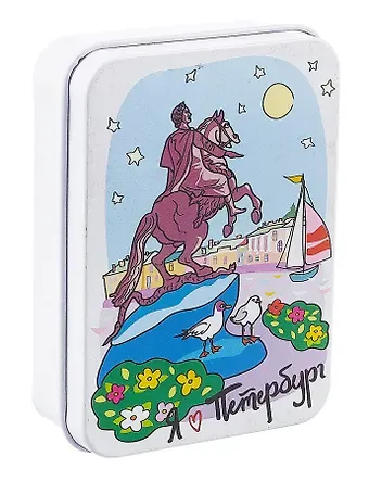 Шкатулка СПб Медный всадник (9х7х3) (металл)