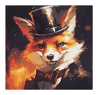 Холст с красками по номерам в коробке. 