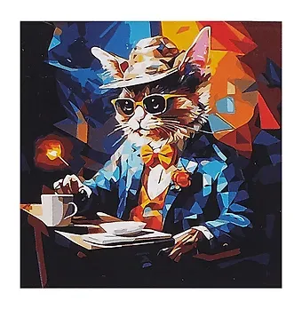 Холст с красками по номерам в коробке 