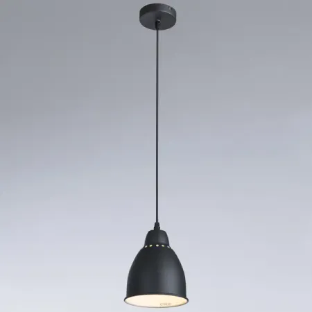 Светильник подвесной Braccio 1 лампа 3 м2 диаметр 14 см цвет черный
