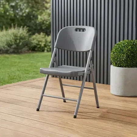 Стул складной Сатурн 52x52x86 см сталь/пластик серый