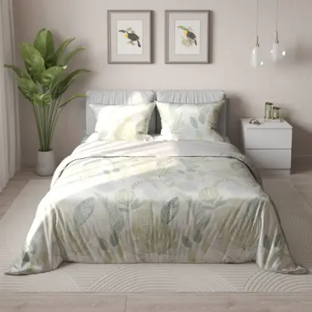 Комплект постельного белья Mona Liza Natural двуспальный Plus сатин голубой