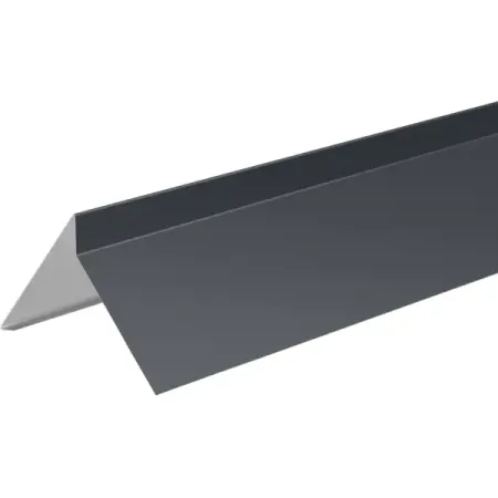 Планка ветровая для мягкой кровли 130x25x100x2000 мм цвет темно-серый