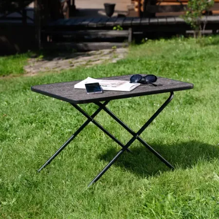 Садовый стол нераздвижной складной Nika 50x75 см металл черный