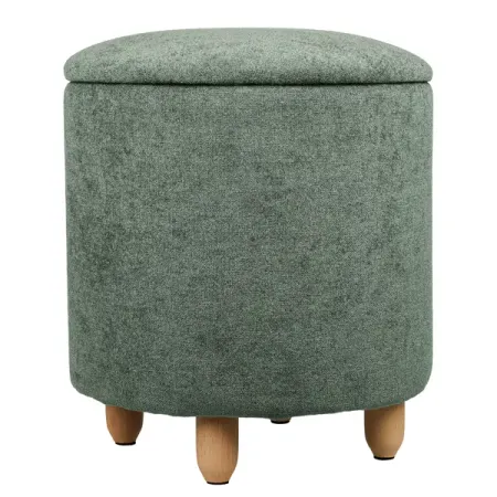 Пуф на ножках букле Альфа-1 зеленый 35x41.5 см