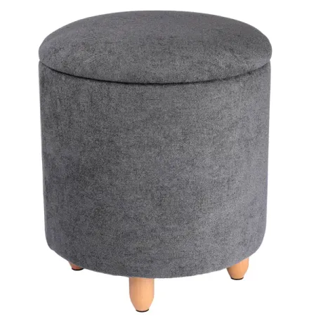 Пуф на ножках букле Альфа-1 темно-серый 35x41.5 см