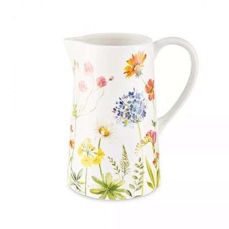 Кувшин Decor de table Полевые цветы, керамика, белый, 2,4 л