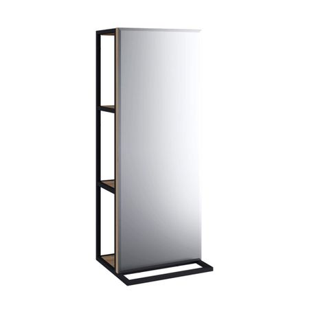 Пенал с зеркалом 1Marka Grungle Loft 35 см подвесной правый дуб вотан