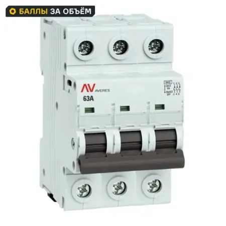 Выключатель нагрузки EKF Averes AV 3P N 63 А C63 6 кА hidance usb резистор нагрузки 5в 1 2 3а