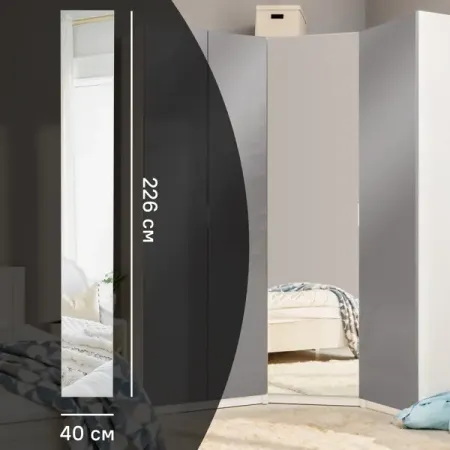 Дверь с зеркалом для шкафа Лион 40x226x2.1 см ЛДСП цвет серый комплект системы орошения 10 метров