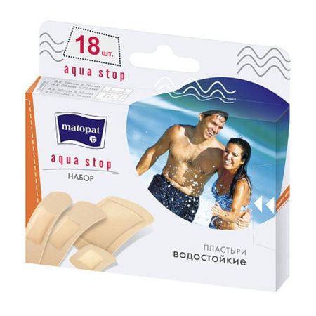 Пластыри Matopat aqua stop 18 шт