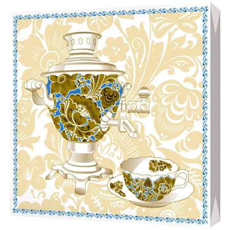 Салфетки Bulgaree green Чайный дуэт голд декоративные 33х33, 3 слоя