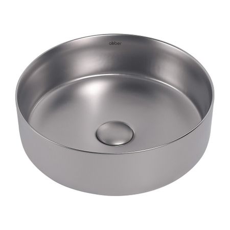 Раковина Abber Bequem 36 см накладная серебро матовое (AC2108MS)