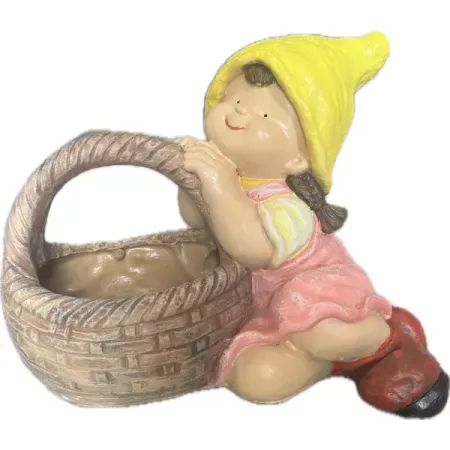 Садовая фигура Девочка с лукошком смола 39x32x22 см 100 шт кабошоны ywbeads смола красный 15 20 мм