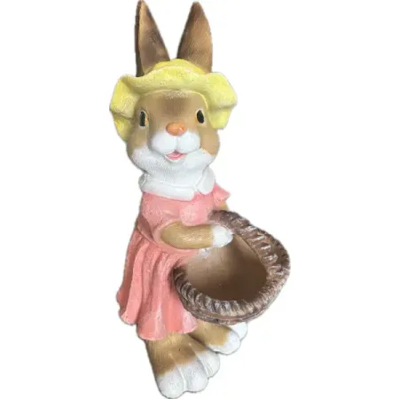 Садовая фигура Зайчиxа с лукошком смола 42x22x19 см 100 шт кабошоны ywbeads смола красный 15 20 мм