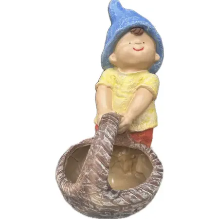 Садовая фигура Мальчик с лукошком смола 45x27x23 см 100 шт кабошоны ywbeads смола красный 15 20 мм